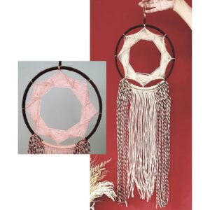 Filtro de sonhos feito com juta na cor cru e marrom